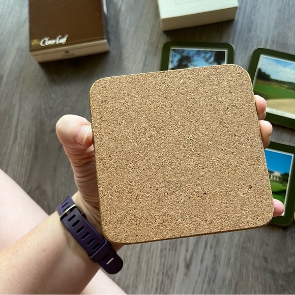 Vintage CloverLeaf USA Golfing Square Coasters Varying Golf Courses 4X4 Cork - Picture 10 of 11